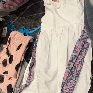 White Kids Dress with Floral Accents